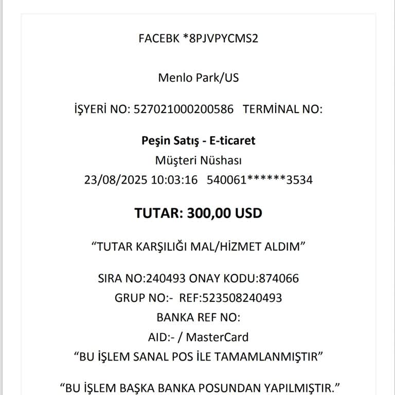 Kredi Kartımdan İzinsiz İşlem Ve Para İadesi Bekliyorum