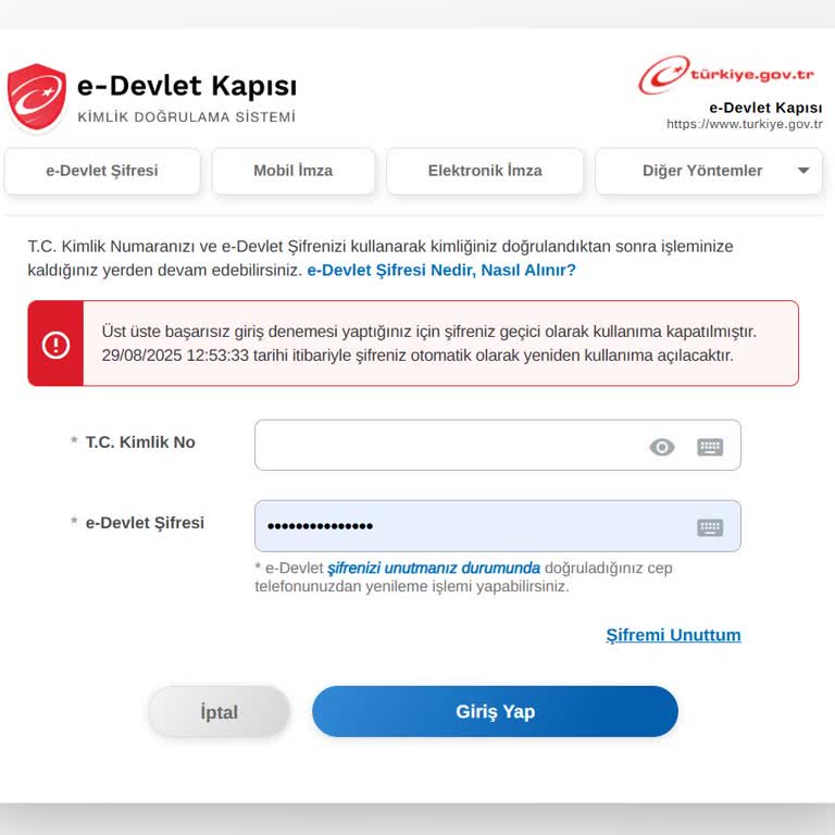 E-Devlet Hesabım Sürekli Bloke Oluyor, İşlemlerimi Gerçekleştiremiyorum