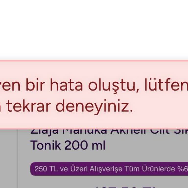 Hediye Kartı İle Alışverişte Sürekli Hata Mesajı Alıyorum, İşlem Tamamlanamıyor