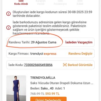 İade Kodunun Süresi Geçtiği Gerekçesiyle İadem Kabul Edilmedi, Mağduriyetim Giderilmiyor