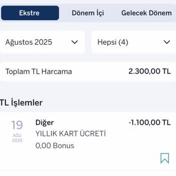 Her Yıl Kesilen Kart Aidatı İçin İade Talebim Reddedildi