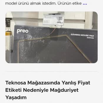 Etiket Ve Kasa Fiyatı Farkı Nedeniyle Yaşanan Mağduriyet Ve Çözüm Talebi