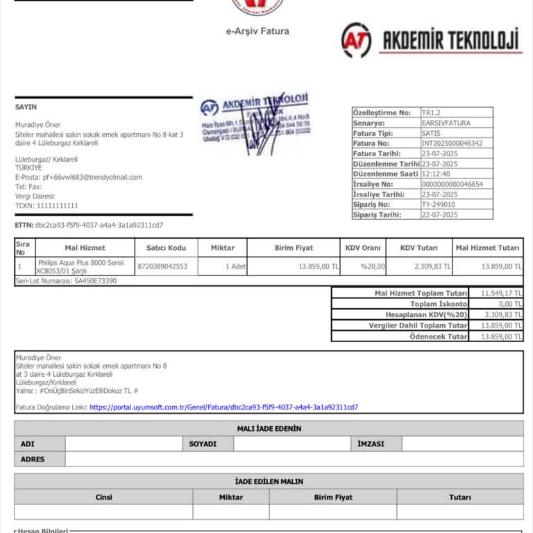 Philips Aqua Plus 8000 XC8053 Su İle Silme Fonksiyonu Sürekli Arızalı, Değişim Veya İade Talebi
