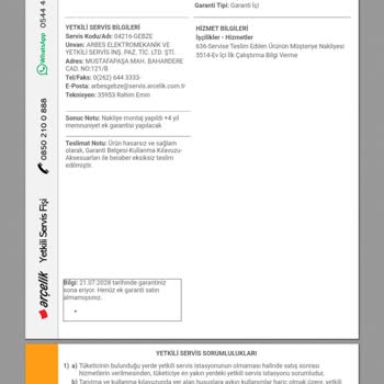 Arçelik Buzdolabı Ek Garanti Sözü Tutulmadı Mağduriyetim Sürüyor