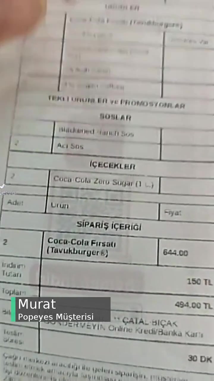 Popeyes Eksik Ürünler videonun kapak resmi