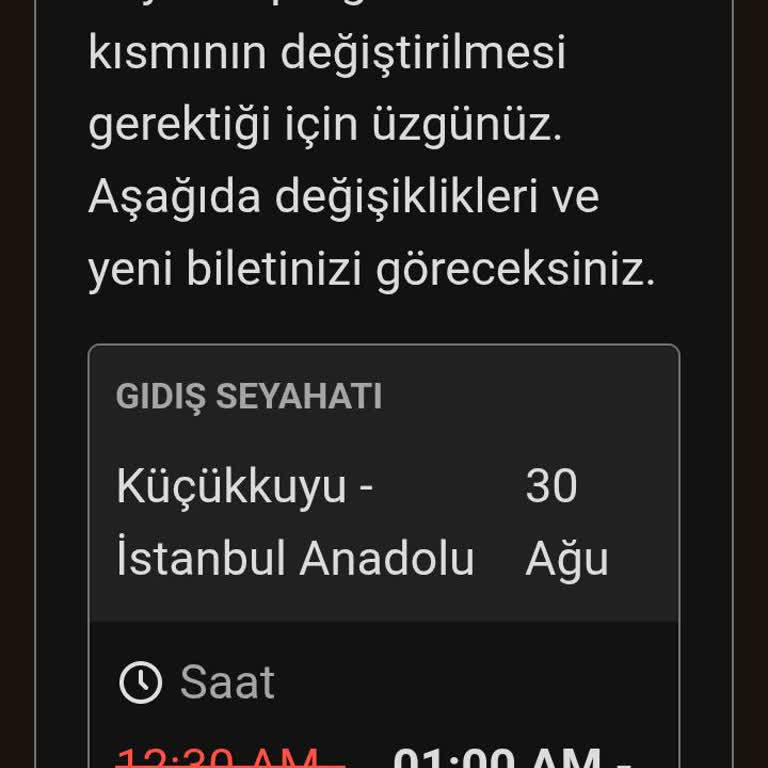 Kamil Koç Hızlı Seferde Onaysız Bilet Değişikliği Ve Gecikme Mağduriyeti