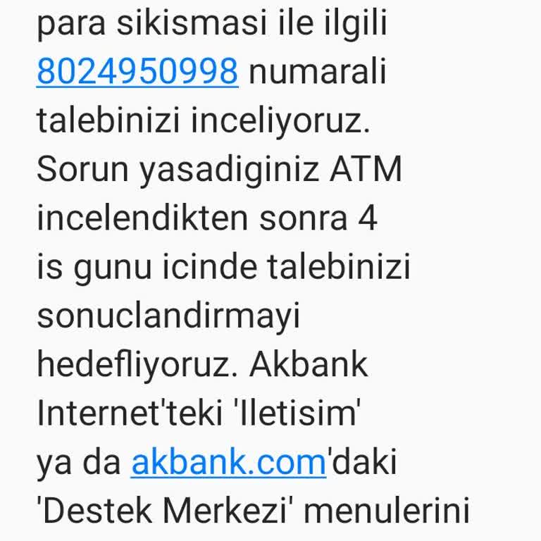 ATM'de Sıkışan Param 4 Gün Geçmesine Rağmen İade Edilmedi