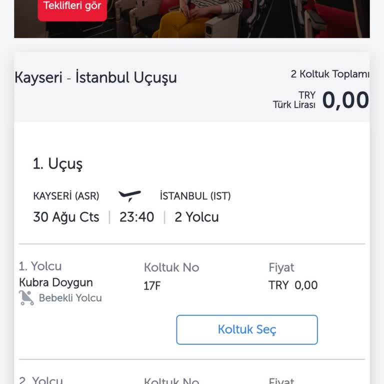 Küçük Çocuklarla Yan Yana Koltuk Talebim Mağduriyetle Sonuçlandı