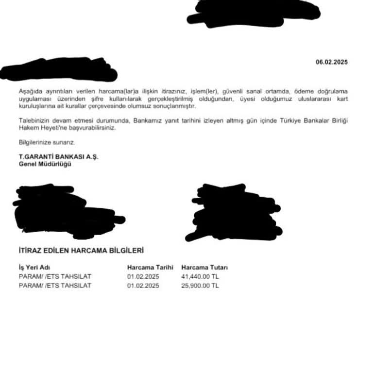 Bilgim Dışında Yapılan Yüksek Tutarli Kart İşlemlerine Bankadan Çözüm Alamadım