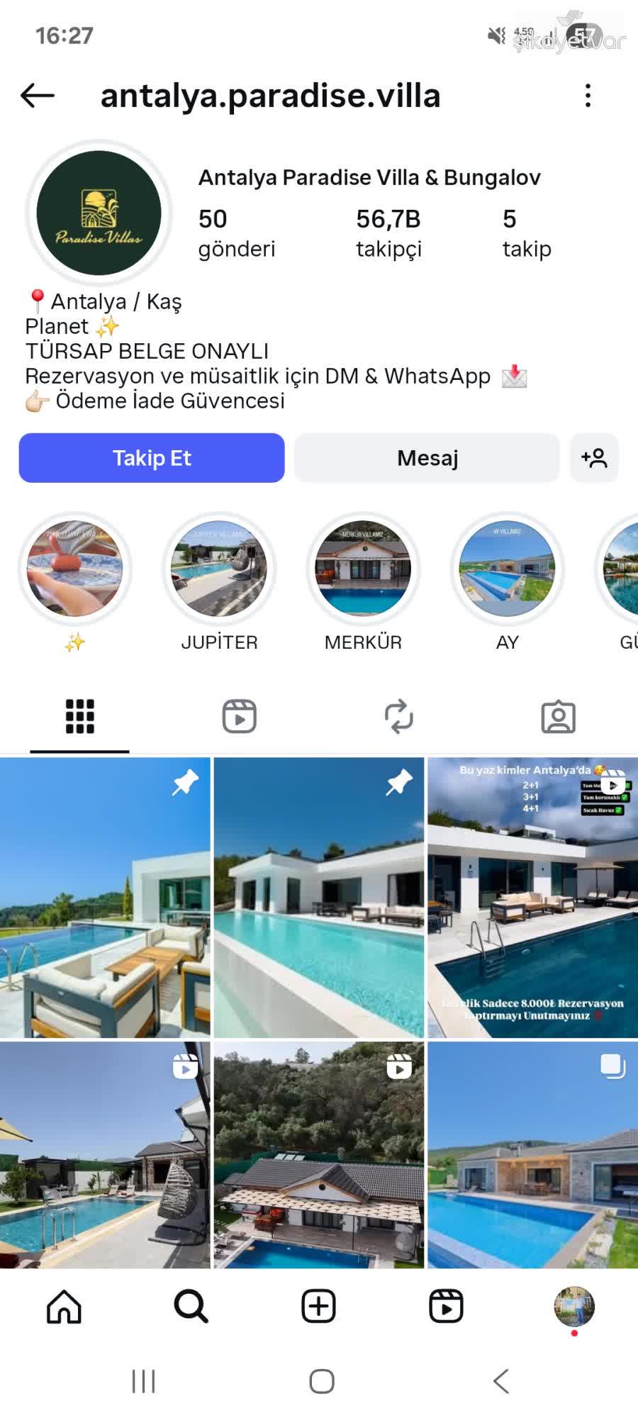 Bungalov Konaklama Dolandırıcılığı Antalya. Paradise. Villa Ödeme  Sonrasında Rezervasyonum Onaylanmadı Ve Herhangi Bir Hizmet Sunulmadı -  Şikayetvar