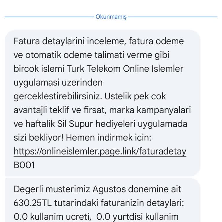 Pttcell Faturasında Beklenmedik Yüksek Tutar Ve Yetersiz Müşteri Hizmeti