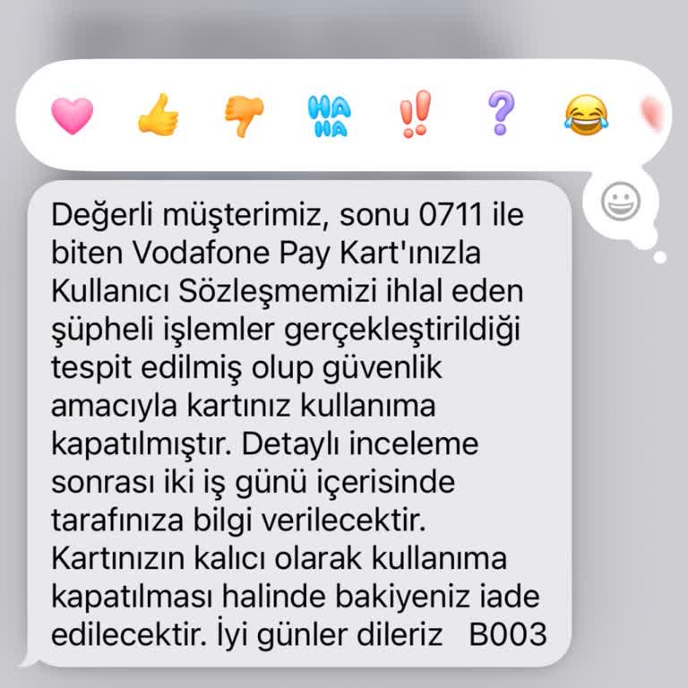 Vodafone Pat Kartım Sebepsizce Bloke Edildi
