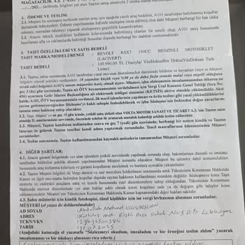 A101den Aldığım Motosiklet Teslim Edilmedi Mağdur Edildim