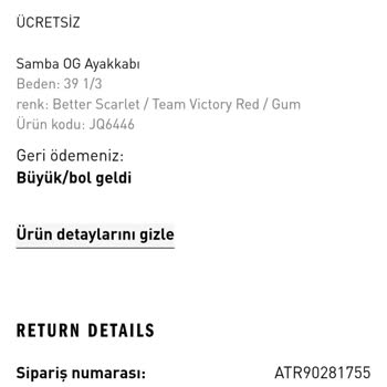 Adidas Uygulamasından Alınan Ayakkabının İadesi Ve Para İadesi Sorunu