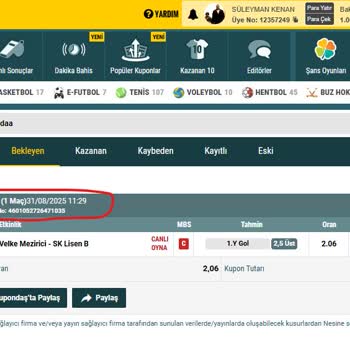 Canlı Bahis Kuponumda Skor Hatası Ve Mağduriyet Yaşadım