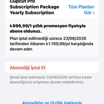 Satın Alınan Capcut Üyeliği Avantajlarından Faydalanamıyorum