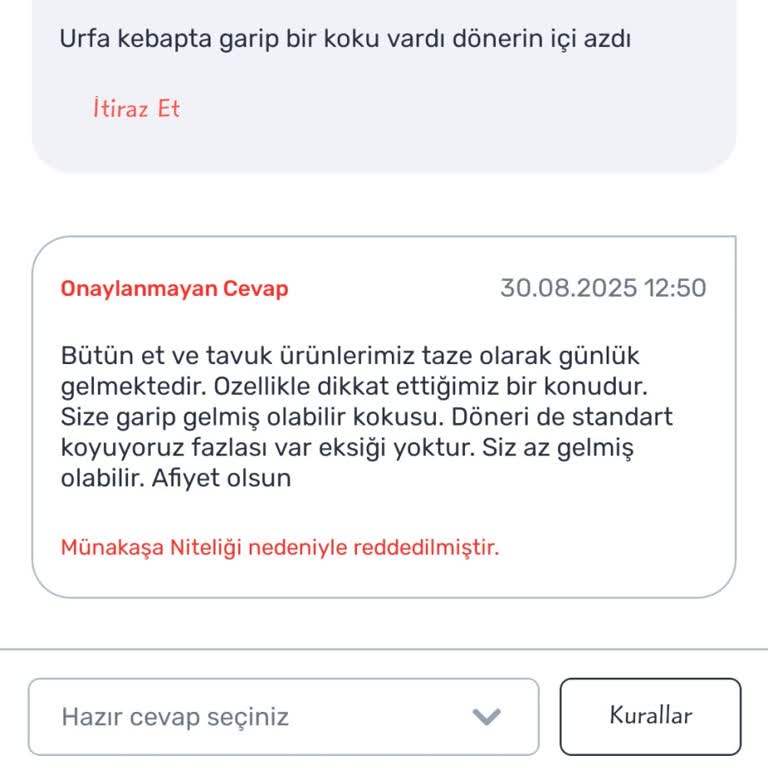 Restoran İtirazlarımız Sistemli Şekilde Reddediliyor Müşteri Yorumları Haksızca Kalıyor