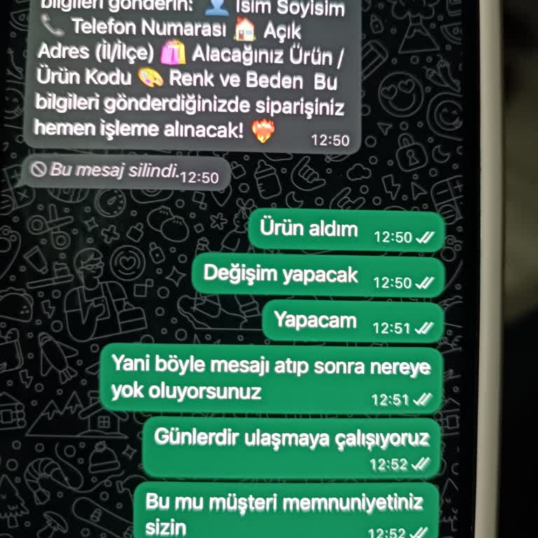 Sipariş Edilen Ürün Renk Farklılığı Ve Değişim Taleplerine Yanıtsız Kalınması