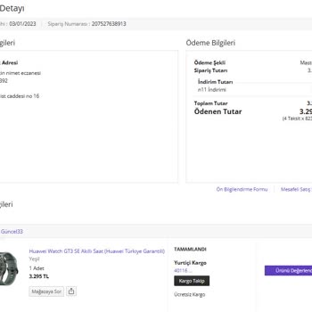 Garanti Dışı Huawei GT3 SE Cihazımda Anakart Arızası Ve Yüksek Onarım Ücreti