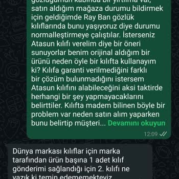 Ray Ban Gözlük Kılıfım Yırtıldı Mağaza Orijinal Kılıfı Değiştirmiyor