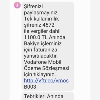 Bilgim Dışında Yapılan Alışverişler İçin Vodafone'dan Destek Alamıyorum