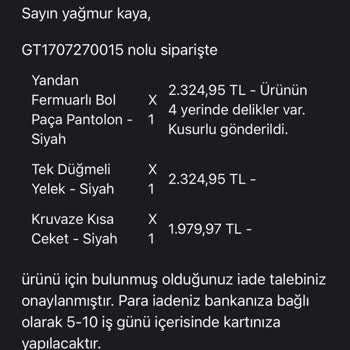 Aldığım Pantolon Delik Çıktı İade Talebim Haksız Yere Reddedildi