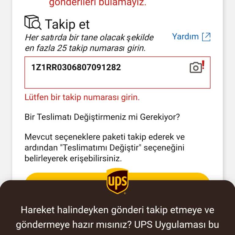 I Face Tracking Failure with UPS Turkey on BDH Laptop Shipment