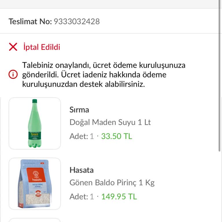 Trendyol Hızlı Market Sipariş Teslimat Sorunu