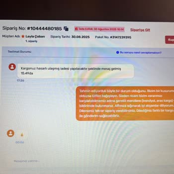 Kargoda Kırılan Ürün İçin Zararımız Karşılanmadı Ve Geri Dönüş Alamadık