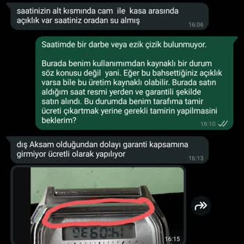 Garanti Kapsamındaki Casio Saatimin Su Alma Sorunu Ücretli Tamirle Çözüldü