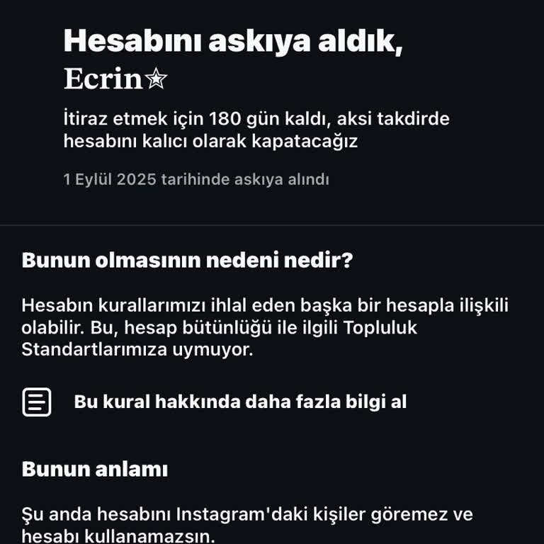 Instagram Haksız Askıya Alma Sorunu İçin Acil Çözüm Bekliyorum