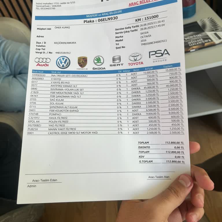 Periyodik Bakım Sonrası Bitmeyen Arızalar Ve Yüksek Ücret Mağduriyeti