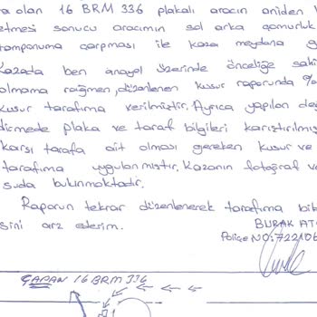 Kazadaki Kusur Raporunda Haksız Yere Suçlandım