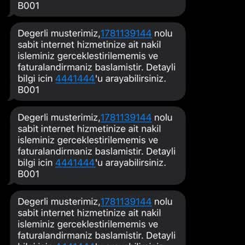 Nakil İşlemi Yapılmadı İnternet Bağlanmadan Fatura Ve Ücret Talebiyle Mağdur Oldum