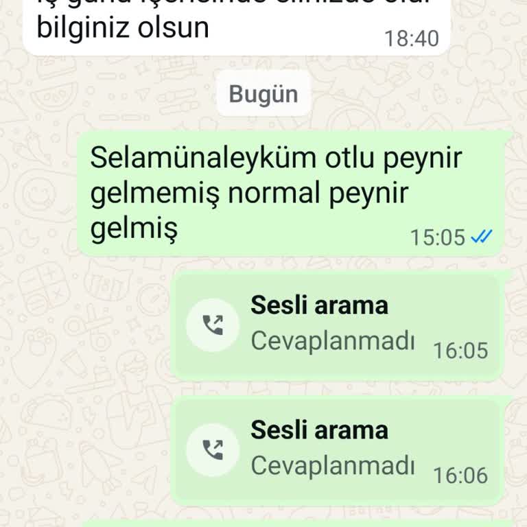 Siparişimde Vaat Edilen Otlu Van Peyniri Yerine Kalitesiz Ürün Gönderildi