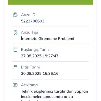 Arıza Kaydı Çözümlenmeden Kapatılıyor İnternet Ve Tivibu Hizmeti Yok