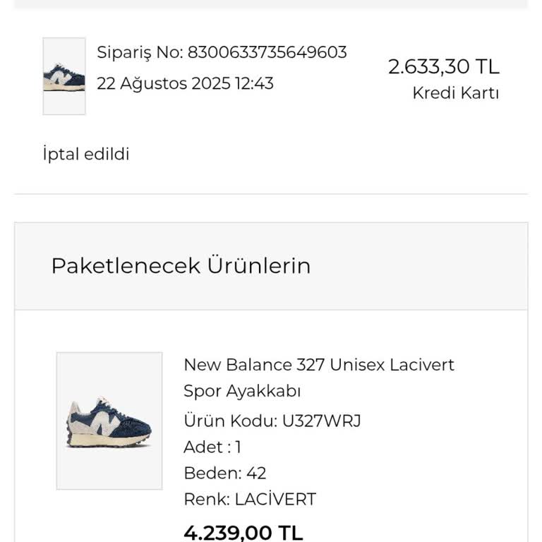 İndirimli Alınan Ayakkabı Stokta Yok Denilerek İptal Edildi Müşteri Hizmetleri Yanıtsız
