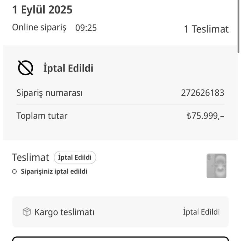 Media Markt Bilgilendirme Yapılmadan İptal Edilen Sipariş ve Geciken İade Süreci Hakkında Şikayet