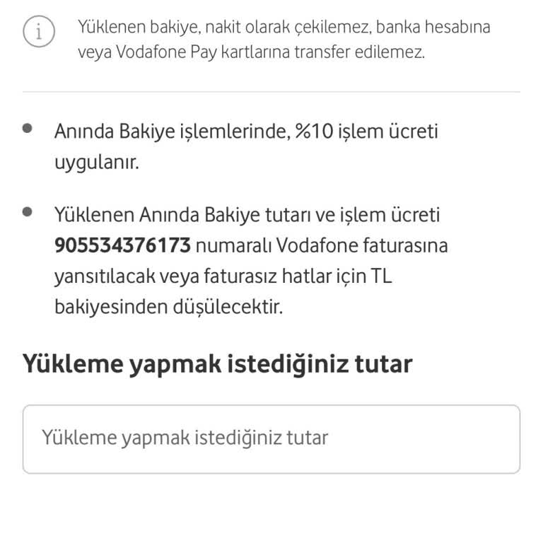 Vodafone Pay'de Hazır Limitim Sürekli Sıfır, Alışveriş Yapamıyorum