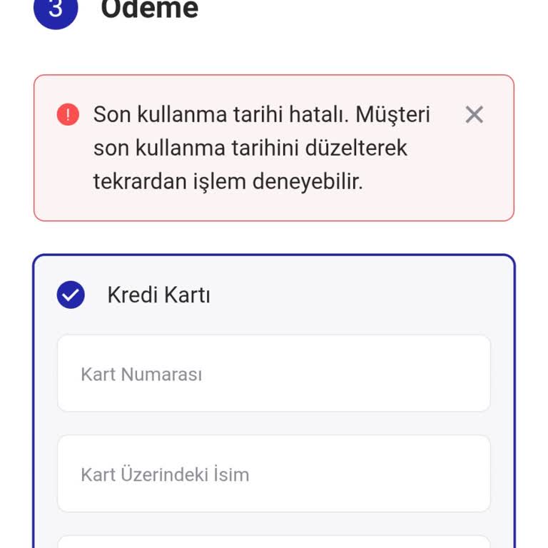 Ödeme Aşamasında 'Son Kullanma Tarihi Hatası' İle Sipariş Tamamlanamıyor