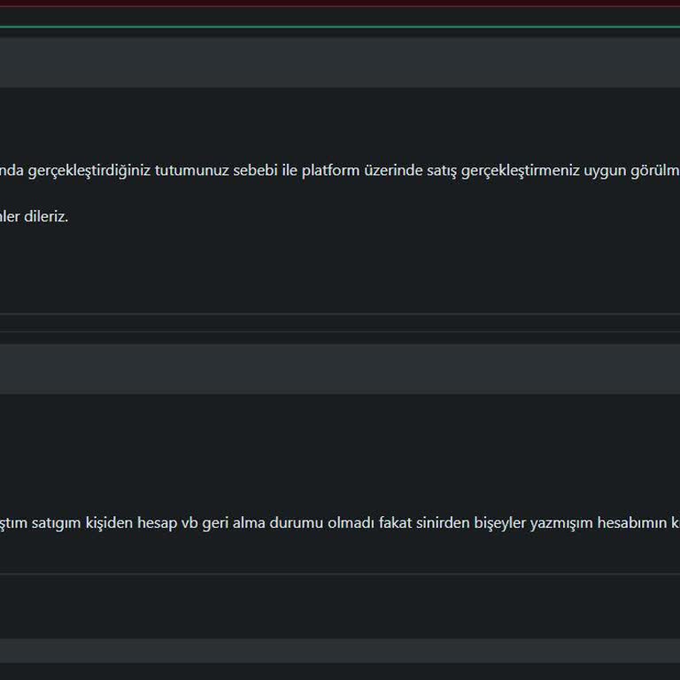 Hesabımın Süresiz Olarak İlan Açmaya Kapatılması Ve Mağduriyetimin Giderilmemesi