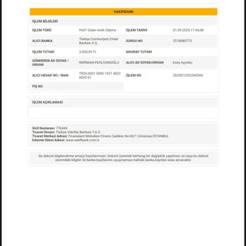 VakıfBank Hesabına Yapılan Para Transferi Sonrası Tehdit Ve Mağduriyet