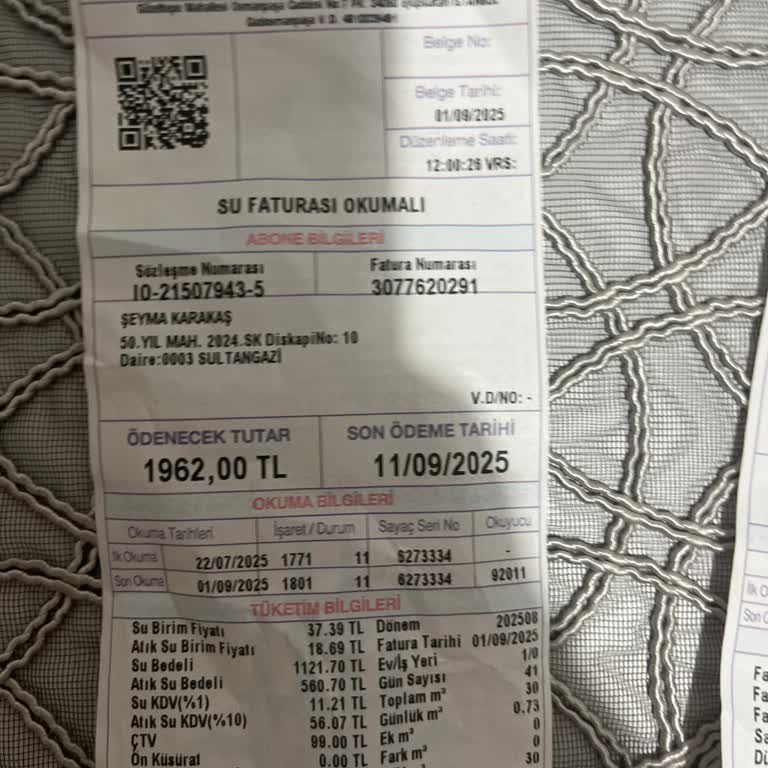 Beklenmedik Yüksek Su Faturası Ve Fatura Detaylarının Belirsizliği