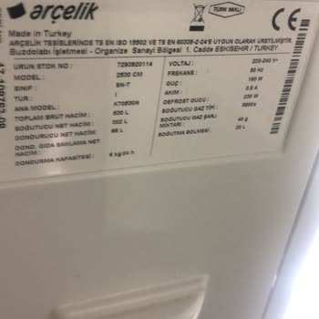 Arçelik Buzdolabında Kısa Sürede Meydana Gelen Arıza Ve Servis Ücret Talebi