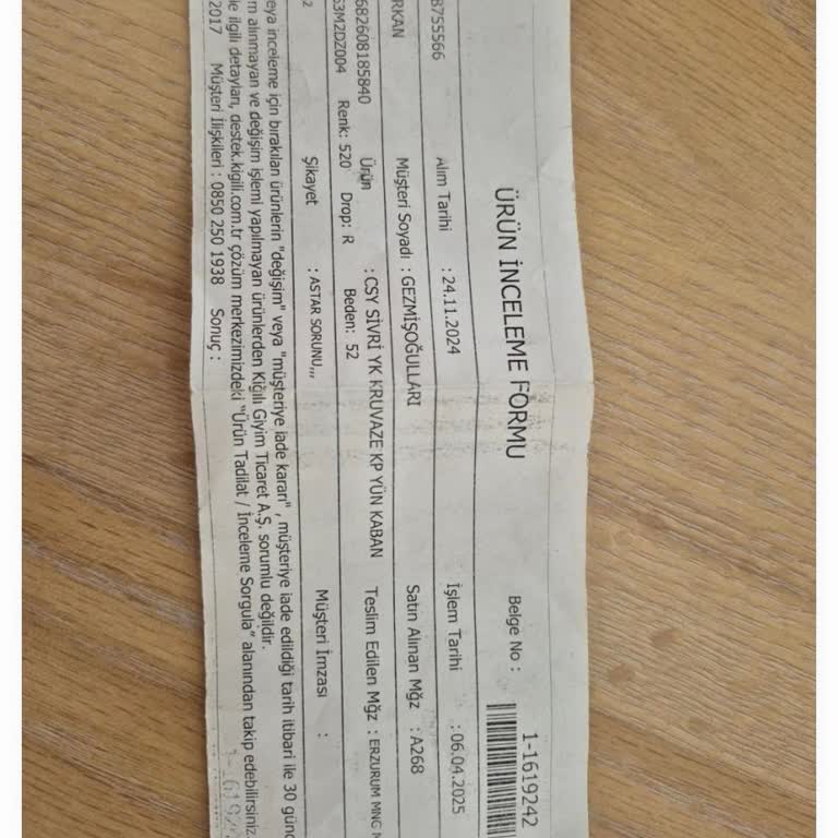 Kiğılıdan Aldığım Kaban Kısa Sürede Yıprandı Mağaza Çözüm Sunmuyor