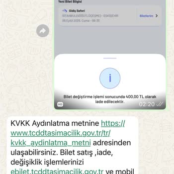 TCDD Mobil Uygulamasında Bilet Tarih Değişikliği Sorunu Ve Destek Eksikliği