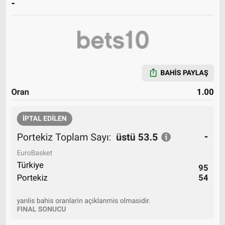 Bets10 Canceled My Winning Live Bet on Turkey–Portugal Basketball Match