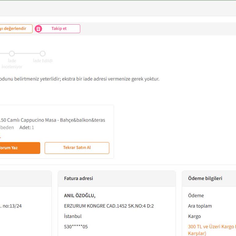 Yanlış Gönderilen Masa, Geciken İade Ve İlgisiz Müşteri Hizmeti Nedeniyle Mağduriyet