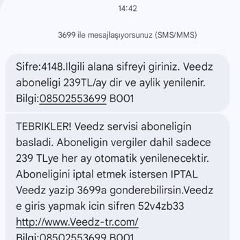 Bilgim Dışında Vedz Servisine Abone Yapıldım Ücret İadesi Yapılmıyor