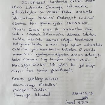 Ters Yönden Gelen Araç Yüzünden Haksız Kusur Oranı Mağduriyeti